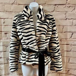 L/S fake fur short jacket sz S